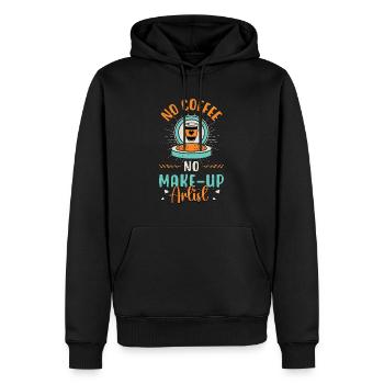 Maquilleuse Pas de café Pas de cosmétiques Amateur de café - Sweat à capuche Premium bio Homme - noir - Devant - Nico (187cm)
