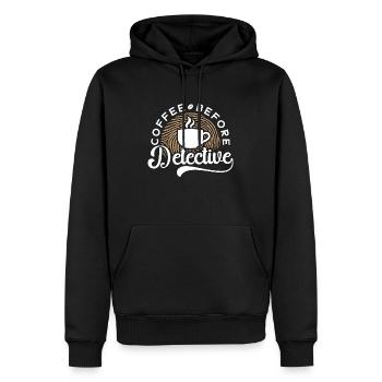 Détective Café Avant Police Amateur de café - Sweat à capuche Premium bio Homme - noir - Devant - Nico (187cm)