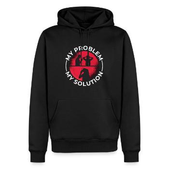 Détective Mon problème Mon pictogramme Maman Enquêteur - Sweat à capuche Premium bio Homme - noir - Devant - Nico (187cm)