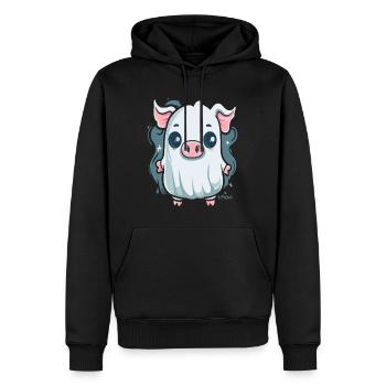 Das kleine Geister Schwein - Männer Premium Bio Hoodie - Schwarz - Vorne - Nico (187cm)