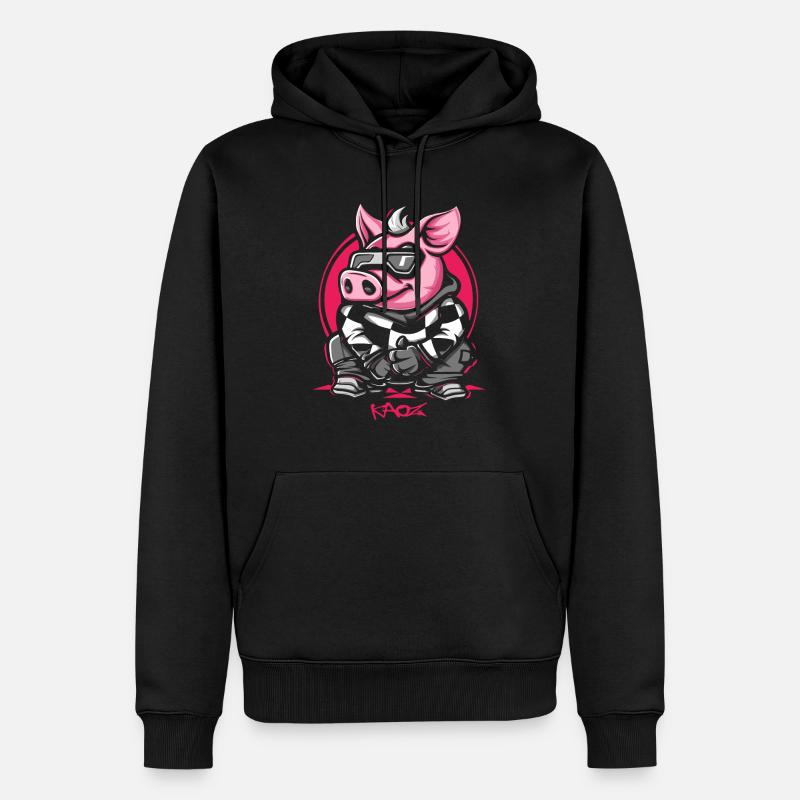 Cool Winter Ski Snowboard Cochon - Sweat à capuche Premium bio Homme - noir