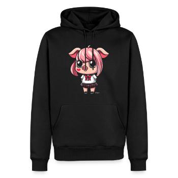 Das niedlichste Anime-Schwein - Männer Premium Bio Hoodie - Schwarz - Vorne - Nico (187cm)