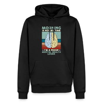 La matinée de la santé mentale n’est pas mon heure Soins de santé - Sweat à capuche Premium bio Homme - noir - Devant - Nico (187cm)