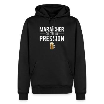 Maraîcher qui gère la pression métier profession - Sweat à capuche Premium bio Homme - noir - Devant - Nico (187cm)