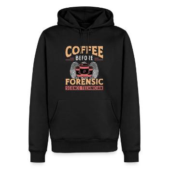 Forensic Science Coffee Fingerprints Amateur de café - Sweat à capuche Premium bio Homme - noir - Devant - Nico (187cm)