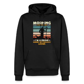 Greek Mythology Lover Morning Is Not My Ancient - Männer Premium Bio Hoodie - Schwarz - Vorne - Nico (187cm)