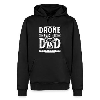Amateur de courses de drones Papa L’idole Le pilote de drone - Sweat à capuche Premium bio Homme - noir - Devant - Nico (187cm)