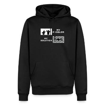 Drone Racing Lover My Problem My Pictogram Dad Mom - Männer Premium Bio Hoodie - Schwarz - Vorne - Nico (187cm)