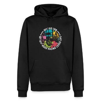 Off-Road Racing Lover My Passion My Off Road Race - Männer Premium Bio Hoodie - Schwarz - Vorne - Nico (187cm)