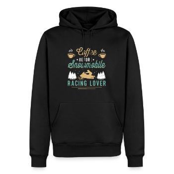 Motoneige Course Café Snowboard Amateur de café - Sweat à capuche Premium bio Homme - noir - Devant - Nico (187cm)