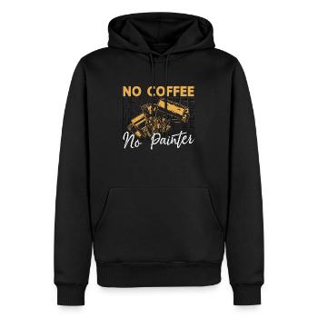 Peintre Pas de café Pas de peintre en bâtiment Amateur de café - Sweat à capuche Premium bio Homme - noir - Devant - Nico (187cm)