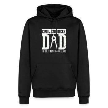 Civil Engineer Dad The Idol The Myth Construction - Männer Premium Bio Hoodie - Schwarz - Vorne - Nico (187cm)
