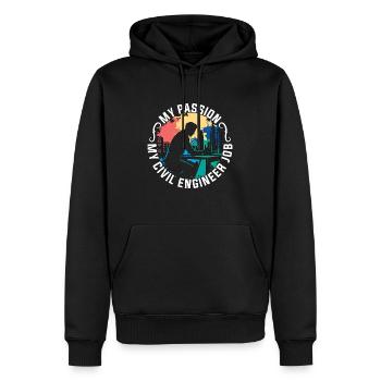 Civil Engineer My Passion My Engineer Contractor - Männer Premium Bio Hoodie - Schwarz - Vorne - Nico (187cm)