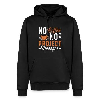 Chef de projet Pas de café Pas de gestionnaire Amateur de café - Sweat à capuche Premium bio Homme - noir - Devant - Nico (187cm)