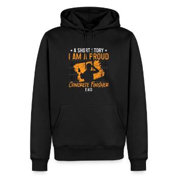 Finisseur de béton Une petite histoire Je suis un bétonneur - Sweat à capuche Premium bio Homme - noir - Devant - Nico (187cm)
