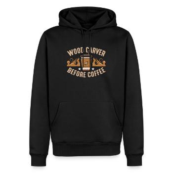 Wood Carver Before Coffee Carving Coffee Lover - Männer Premium Bio Hoodie - Schwarz - Vorne - Nico (187cm)