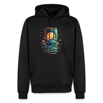 Space Universe Soda Can - Men’s Premium Organic Hoodie - black - Front - Nico (187cm)