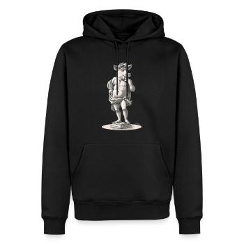Griechisch italienisch Florenz David Schwein - Männer Premium Bio Hoodie - Schwarz - Vorne - Nico (187cm)
