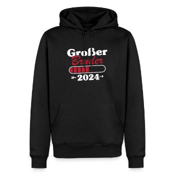 Großer Bruder Loading 2024 - Männer Premium Bio Hoodie - Schwarz - Vorne - Nico (187cm)