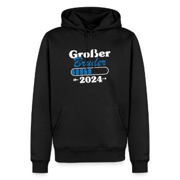Großer Bruder Loading 2024 - Männer Premium Bio Hoodie - Schwarz - Vorne - Nico (187cm)