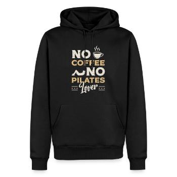 Amateur de Pilates Pas de café Pas de méditation Amateur de café - Sweat à capuche Premium bio Homme - noir - Devant - Nico (187cm)