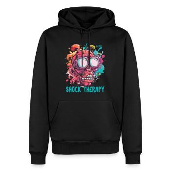 Shock Therapy Crazy Guy Skull - Men’s Premium Organic Hoodie - black - Front - Nico (187cm)