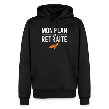 Mon plan de retraite kayak kayakiste humour - Sweat à capuche Premium bio Homme - noir - Devant - Nico (187cm)