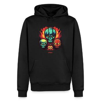 Trio d'horreur d'Halloween - Sweat à capuche Premium bio Homme - noir - Devant - Nico (187cm)