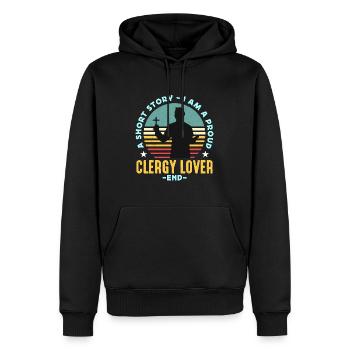 Clergy Lover Une histoire courte Je suis un fier prédicateur - Sweat à capuche Premium bio Homme - noir - Devant - Nico (187cm)