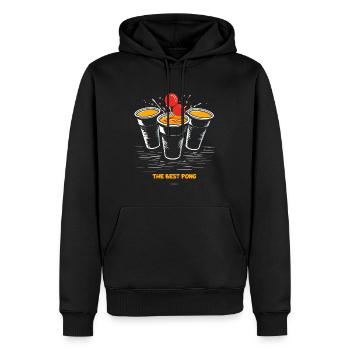 Das beste Pong ist Bier Pong - Männer Premium Bio Hoodie - Schwarz - Vorne - Nico (187cm)