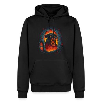 Hellhound, the Hound of Hell's Dungeon - Men’s Premium Organic Hoodie - black - Front - Nico (187cm)