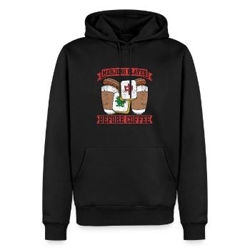 Mahjong Player Before Mahjong Game Coffee Lover - Männer Premium Bio Hoodie - Schwarz - Vorne - Nico (187cm)