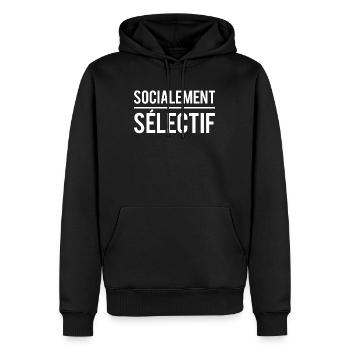 Socialement sélectif antisocial asocial solitaire - Sweat à capuche Premium bio Homme - noir - Devant - Nico (187cm)