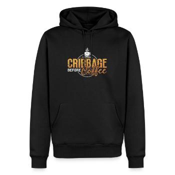 Cribbage Player Before Playing Cards Coffee Lover - Männer Premium Bio Hoodie - Schwarz - Vorne - Nico (187cm)