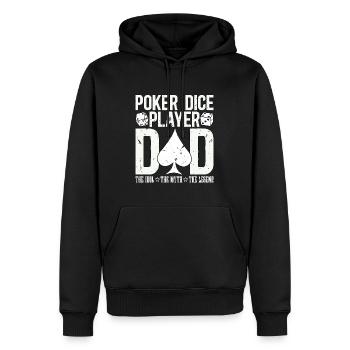 Joueur de dés de poker Papa L’idole Le jeu de cartes Mythe - Sweat à capuche Premium bio Homme - noir - Devant - Nico (187cm)