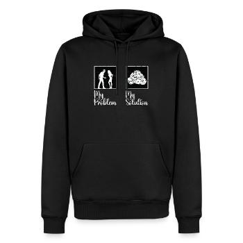 Bunco Player My Problem My Solution Pictogram Mom - Männer Premium Bio Hoodie - Schwarz - Vorne - Nico (187cm)