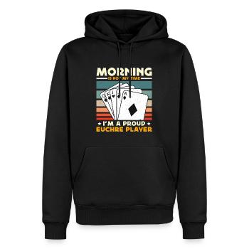 Euchre Player Morning Is Not My Time Playing Cards - Männer Premium Bio Hoodie - Schwarz - Vorne - Nico (187cm)