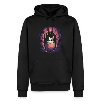 Der niedliche Kerker Hase in einem Fass - Männer Premium Bio Hoodie - Schwarz - Vorne - Nico (187cm)