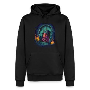 Pieuvre détective du donjon des ténèbres profondes - Sweat à capuche Premium bio Homme - noir - Devant - Nico (187cm)