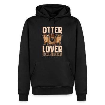 Otter Lover Before Coffee Loves Otter Coffee Lover - Männer Premium Bio Hoodie - Schwarz - Vorne - Nico (187cm)
