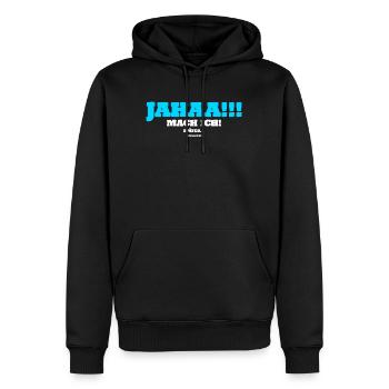 Lustig Spruch Geschenkidee - Männer Premium Bio Hoodie - Schwarz - Vorne - Nico (187cm)