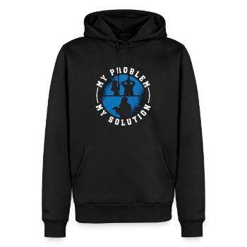 Ornithorynque Amoureux Mon Problème Mon Pictogramme Papa Maman - Sweat à capuche Premium bio Homme - noir - Devant - Nico (187cm)