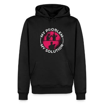 Amoureux de l’ornithorynque Mon problème Mon pictogramme Maman Papa - Sweat à capuche Premium bio Homme - noir - Devant - Nico (187cm)