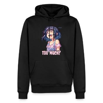 Trop? Fille animée qui rit - Sweat à capuche Premium bio Homme - noir - Devant - Nico (187cm)