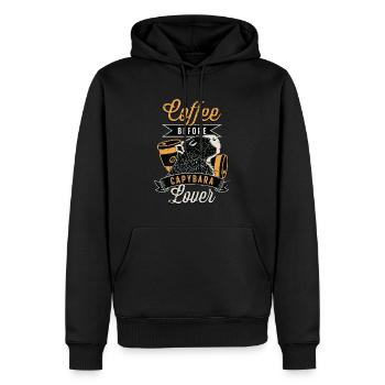 Capybara Lover Coffee Before Animals Coffee Lover - Männer Premium Bio Hoodie - Schwarz - Vorne - Nico (187cm)