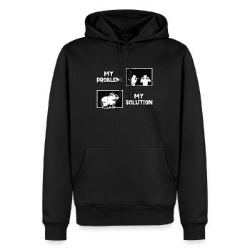 Capybara Lover My Problem My Pictogram Dad Mom - Männer Premium Bio Hoodie - Schwarz - Vorne - Nico (187cm)