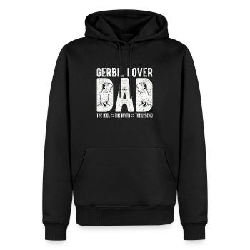 Papa amoureux de la gerbille L’idole Le mythe Le rat de course - Sweat à capuche Premium bio Homme - noir - Devant - Nico (187cm)