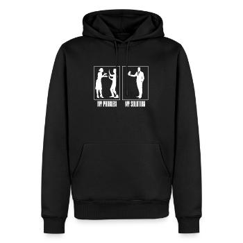 Amoureux de la gerbille Mon problème Mon pictogramme Papa Hamster - Sweat à capuche Premium bio Homme - noir - Devant - Nico (187cm)