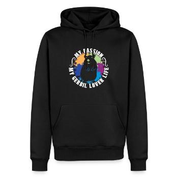 Amoureux des gerbilles Ma passion Mon amant des gerbilles Hamster - Sweat à capuche Premium bio Homme - noir - Devant - Nico (187cm)