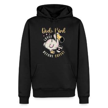 Amoureux des oiseaux dodo avant l’amateur de café ornithologue - Sweat à capuche Premium bio Homme - noir - Devant - Nico (187cm)